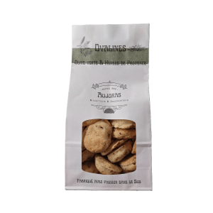 Savory shortbread biscuits with green olives and Herbes de Provence, Mediterranean aperitif snack