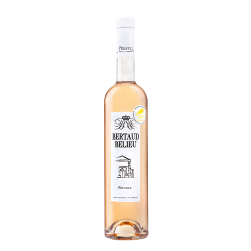 Prestige Rosé – Côtes de Provence wine, pale powdered-rose color with aromas of peach, white blossoms, and citrus notes.